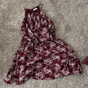 Lush Burgundy and White Mini Dress